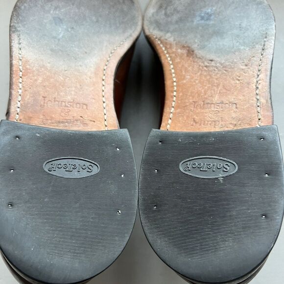 Limited Collection Johnston Murphy Cognac Brown Leather Dress Cap Toe Oxford 9 - Picture 15 of 16